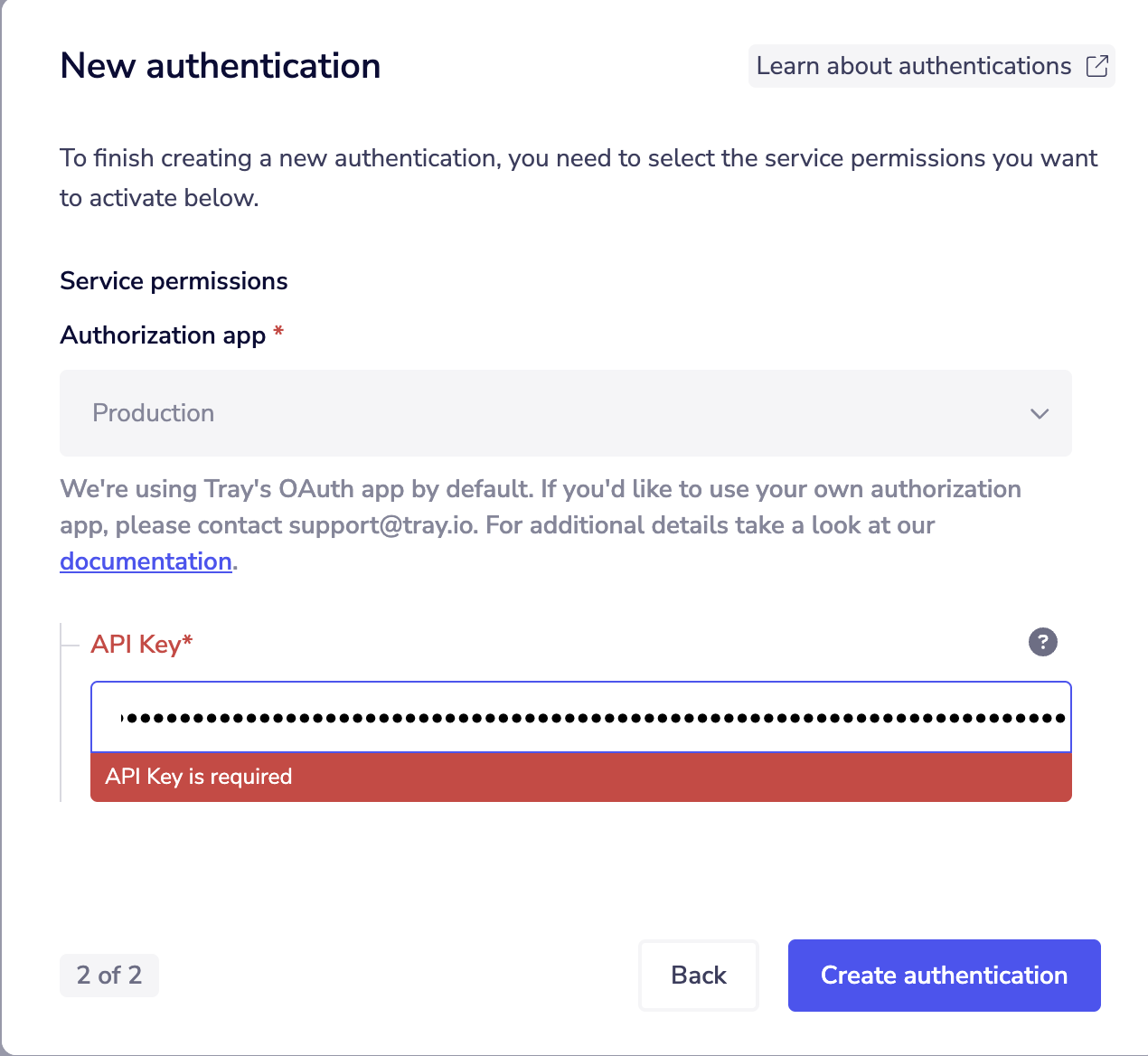 Tray.io Authentication Configuration