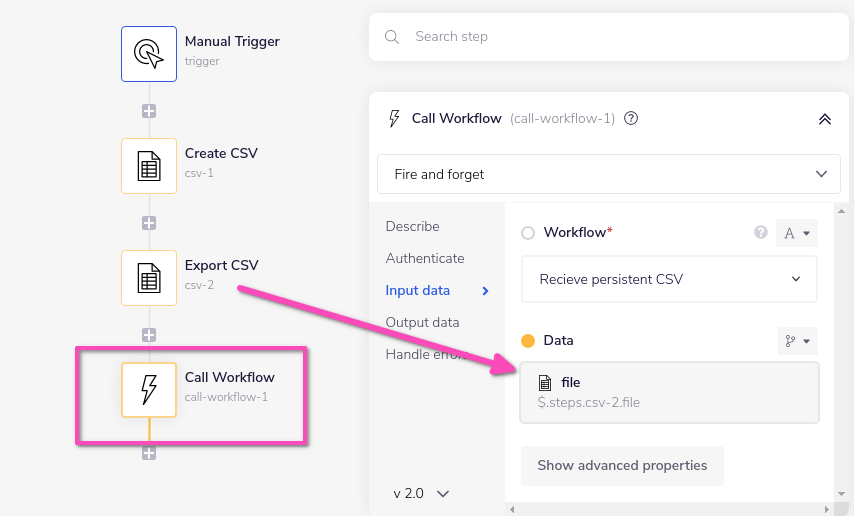 export-csv-call-workflow