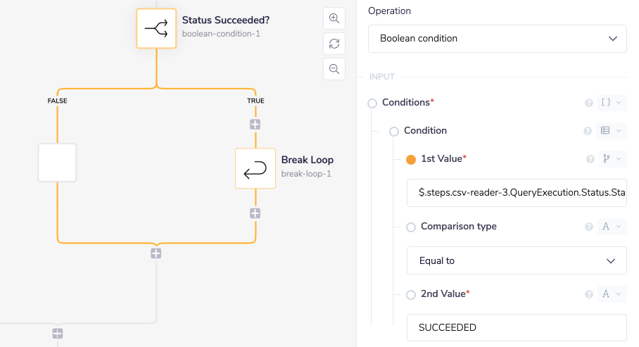 Query execution boolean