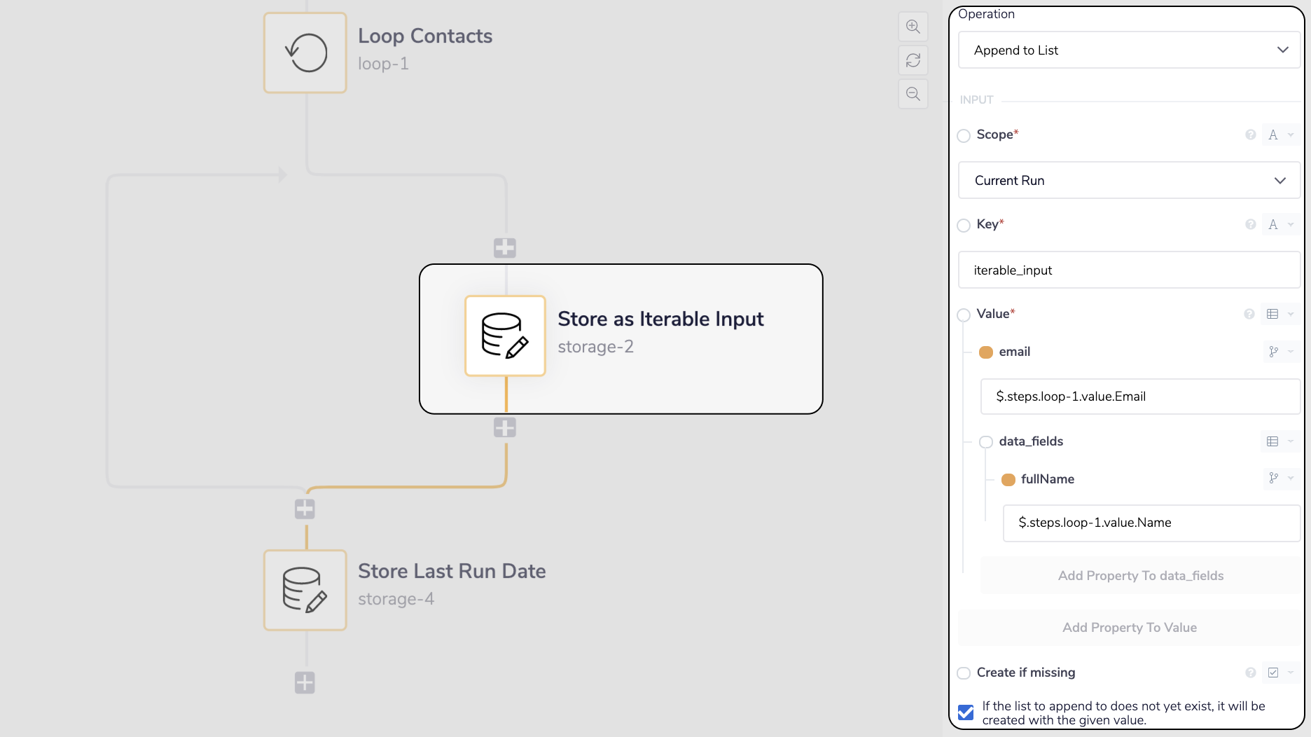 Store as Iterable input