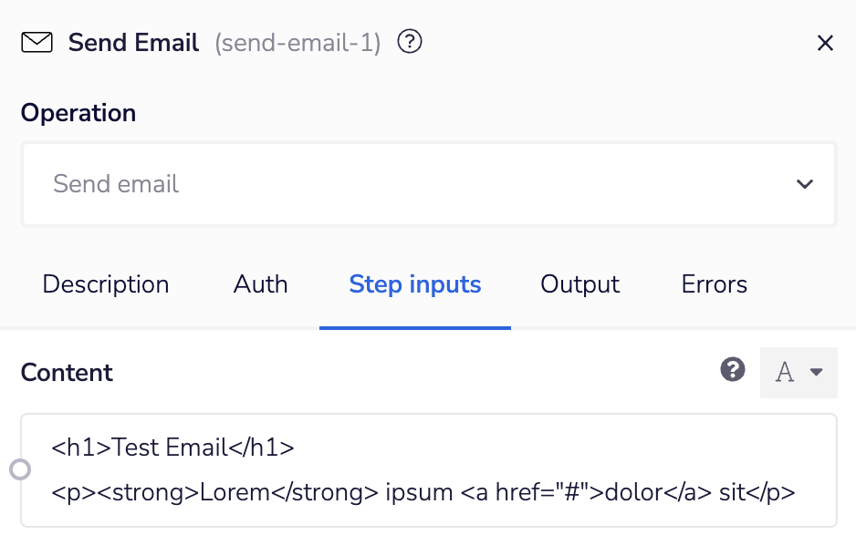 send Email html body