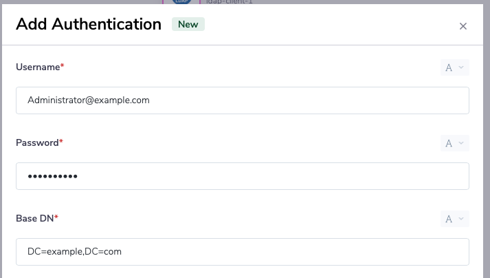 LDAP Username/Password/DN Authentication
