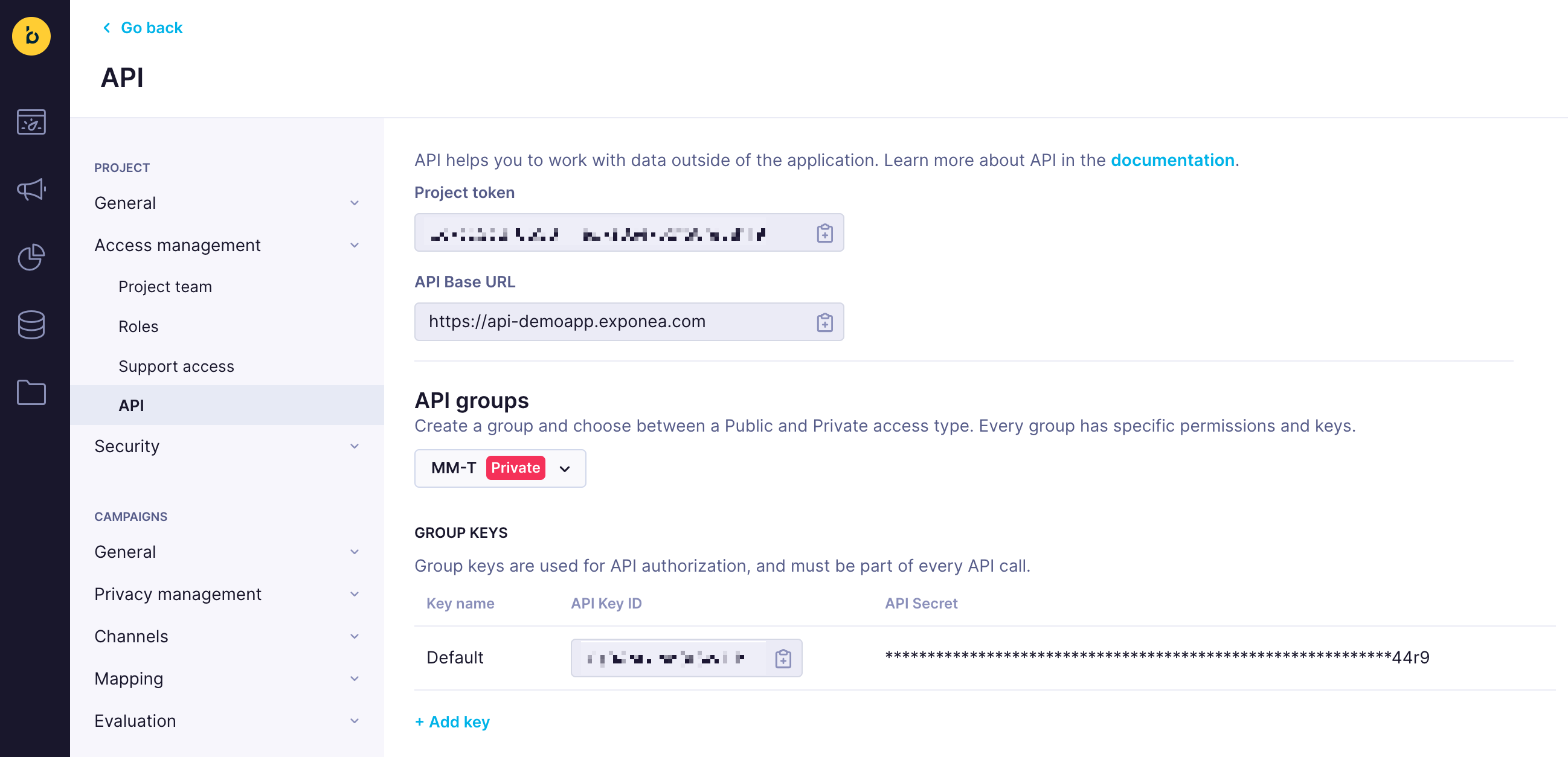 Bloomreach auth creds