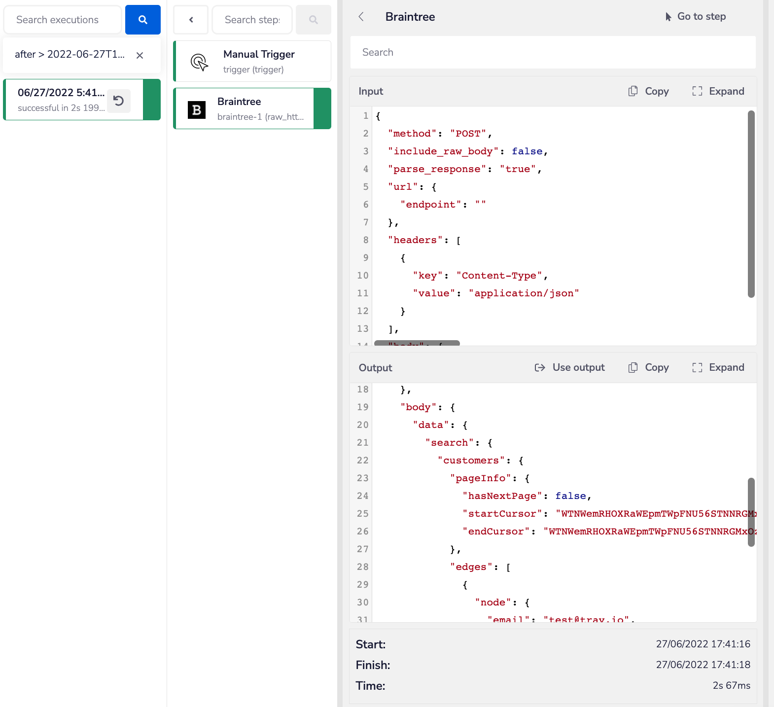 Braintree Raw HTTP Output
