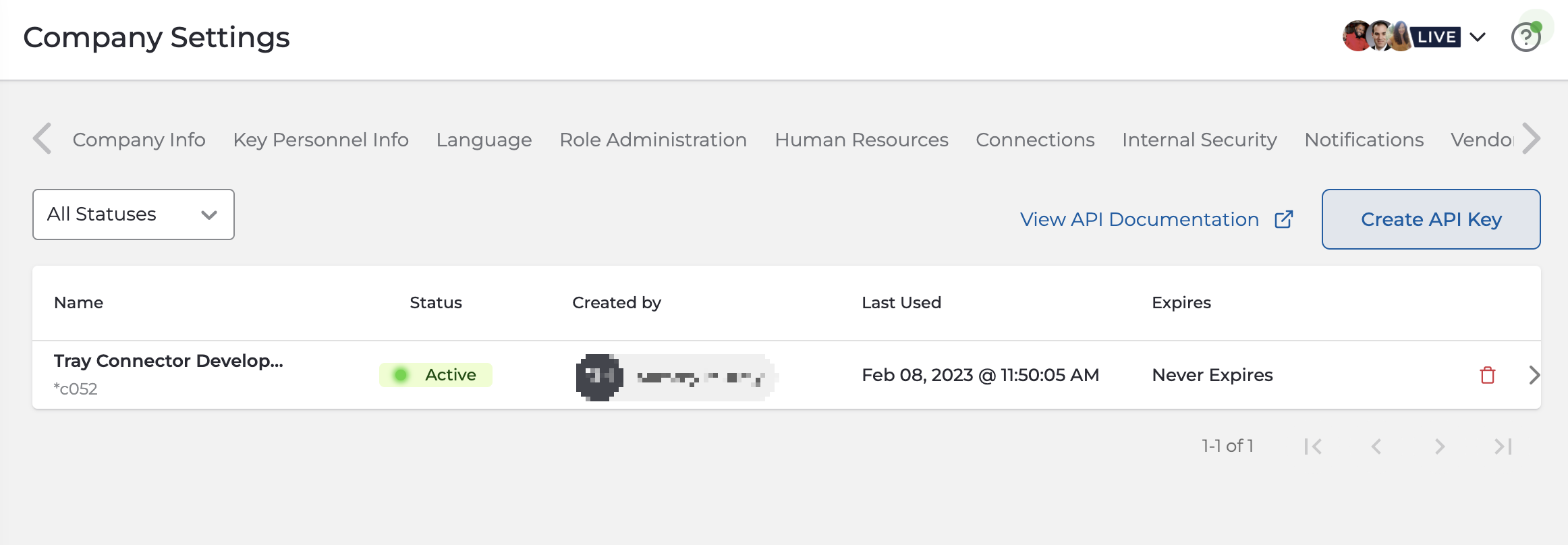 Drata create API key