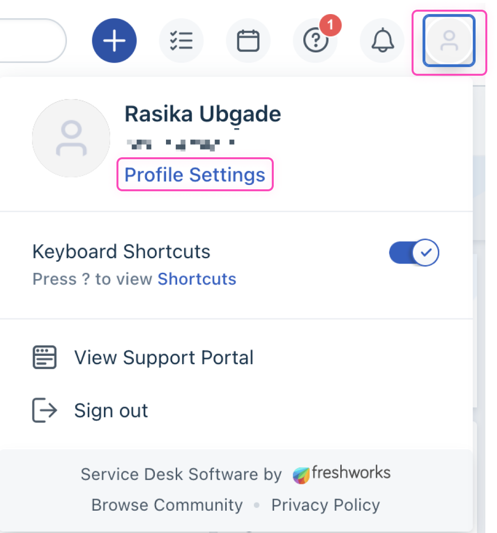 freshservice-profile-settings