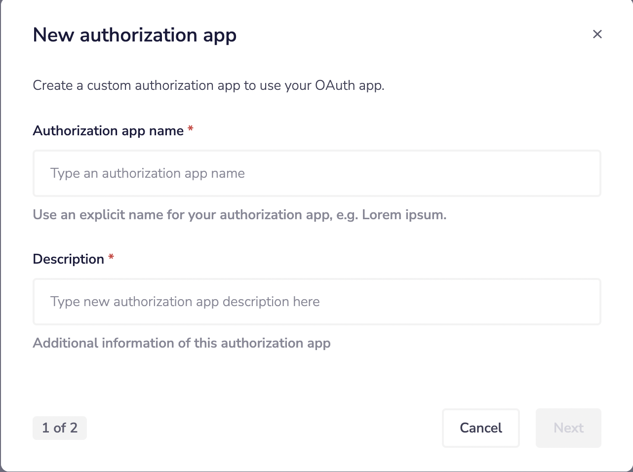New authorization app