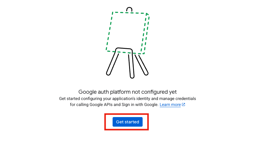 get started consent screen