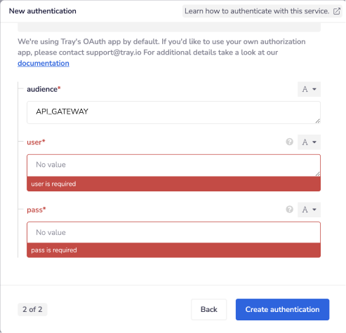 Auth Leadspace creds
