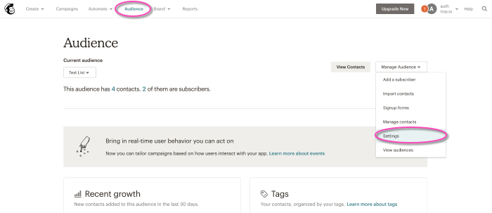 mailchimp-audience-settings