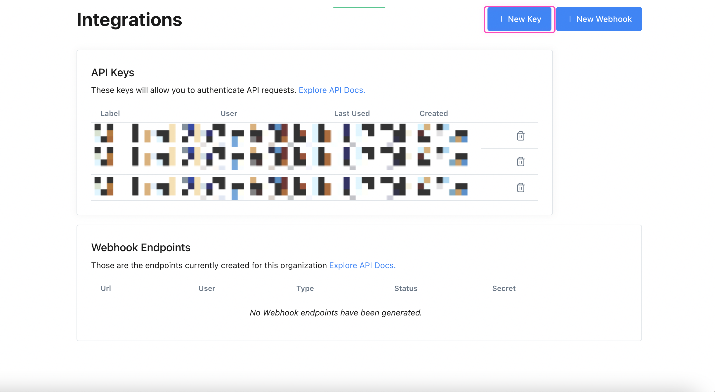 How to generate an API key.