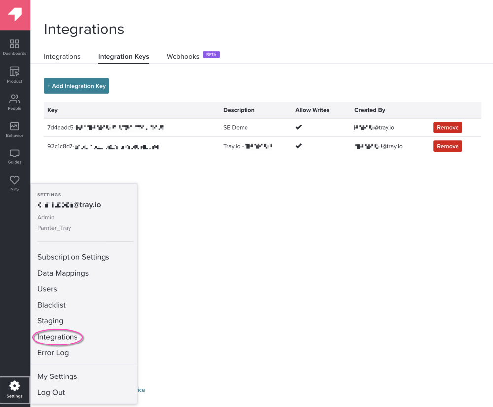 pendo-get-integration-key