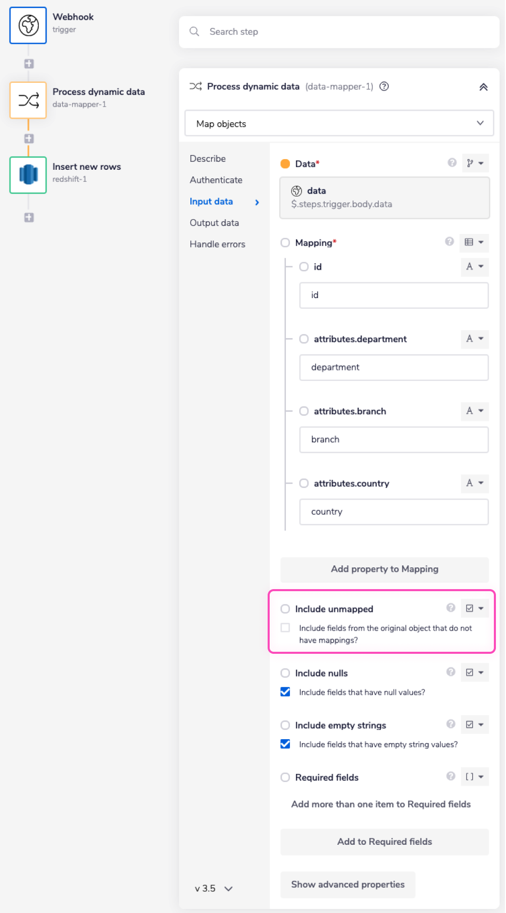 redshift-process-dynamic-data-flat-json