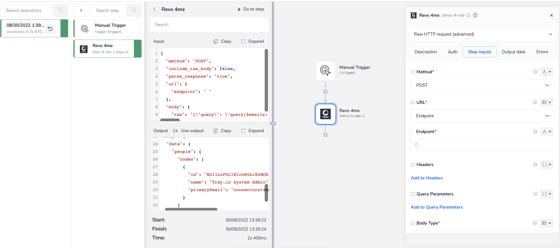 Revo 4me raw HTTP result