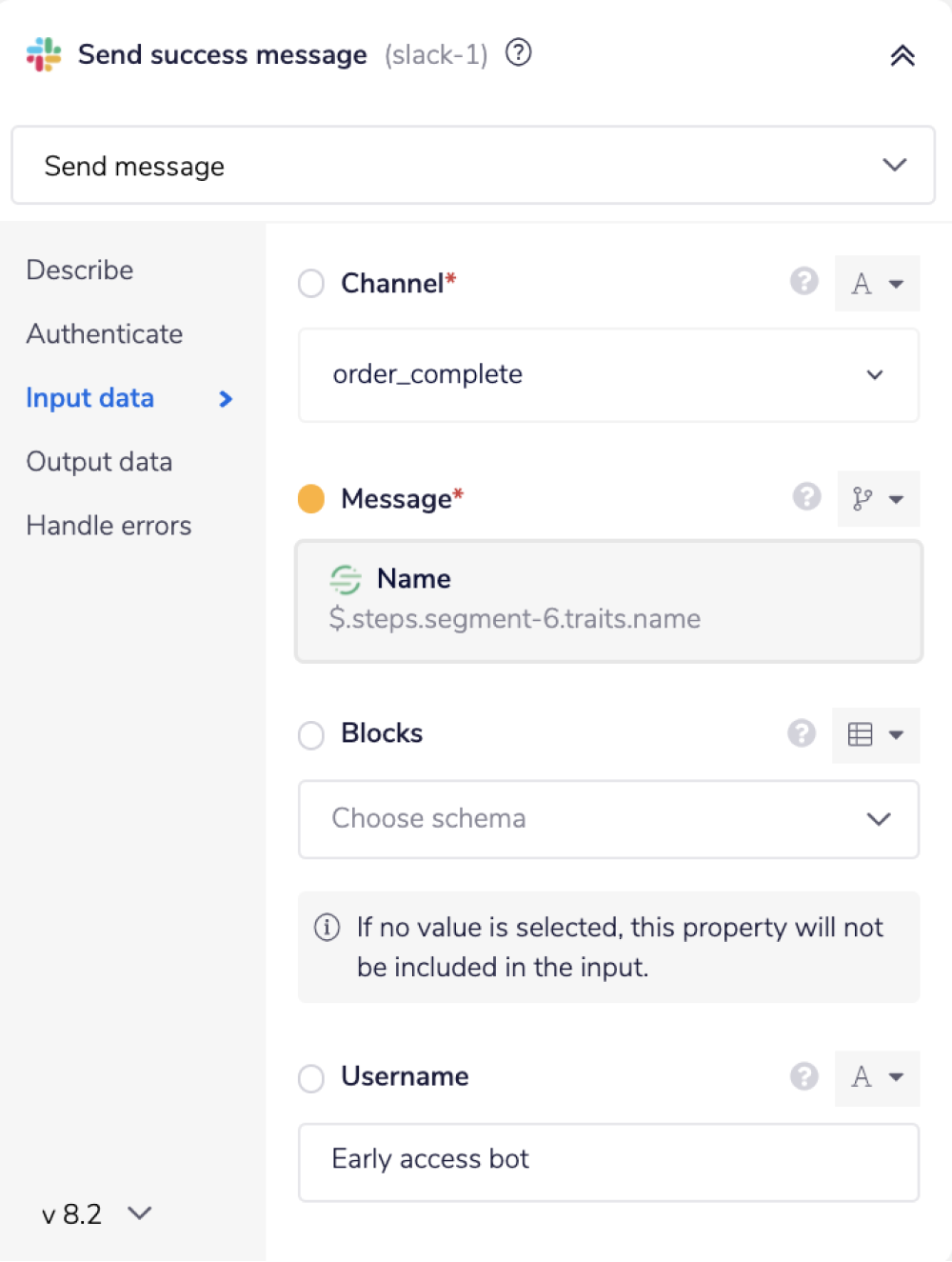 segment-send-message-onslack