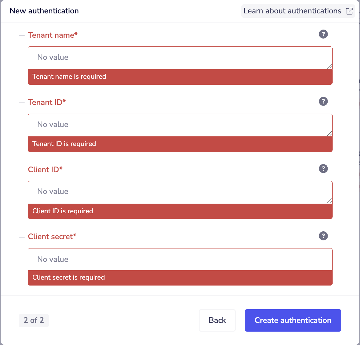 SharePoint v4 credentials form