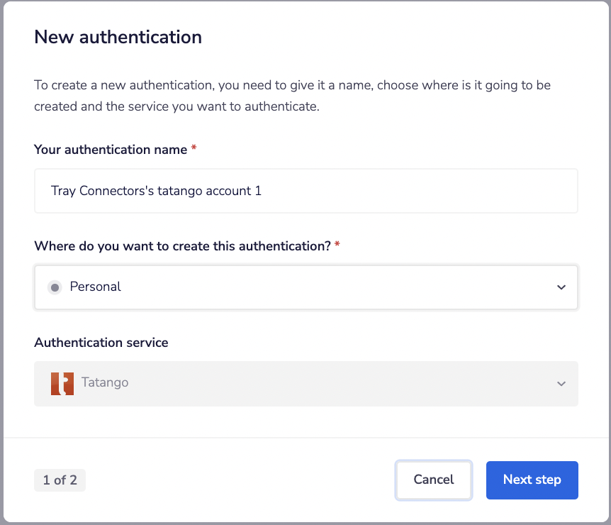 Tatango auth screen1